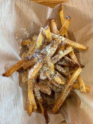 These Garlic Parmesan Fries are AWESOMELY DELICIOUS!!! These are one of my favorite kind of fries @ SnT!