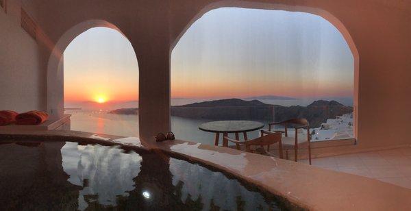 Sunsets in Santorini are never overrated--they're even better in person! Especially from Gold Suites . No filter needed!