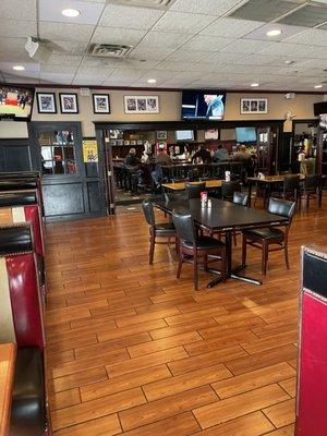 The Waysider's dining area (bar in back with plenty of sports on the flat screens)