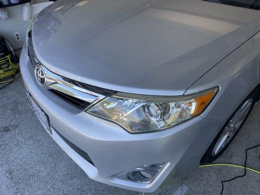 Restored clients headlights and brought the paint from dull to a shine.