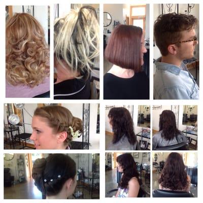 colors, cuts, styles and hair extensions