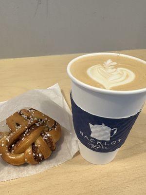 Cardamom Bun  w/ a Cardamom Rose Latte