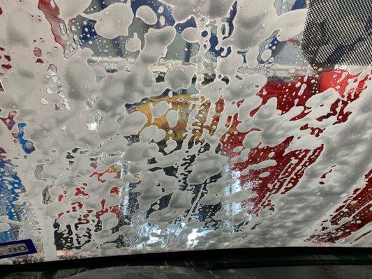 Soap section of drive through car wash.