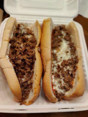 Large garlic parmesan cheesesteak. It was Banging