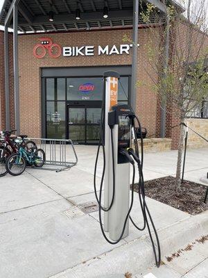 Even an electric charging station located right out front!