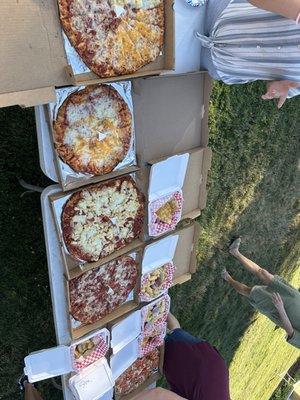 Pizza bar, bread sticks, cheesy bread, spuds