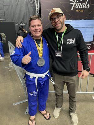 6 months into BJJ- down 45lbs and winning silver!!!