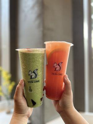 ISE Matcha Slush and Grapefruit Green Tea