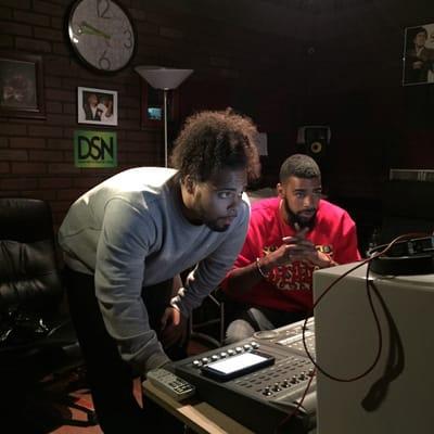 Chris Rivers and Draf working on a song