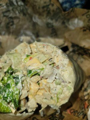 Chicken salad sandwich wrap