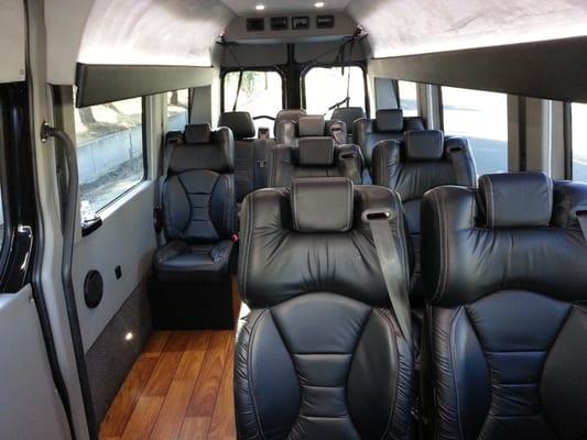 Sprinter Mini Coach
 11 Passengers
 11 Bags
  DVD/CD/Charging Ports
  Leather Seating
 Bottled Water