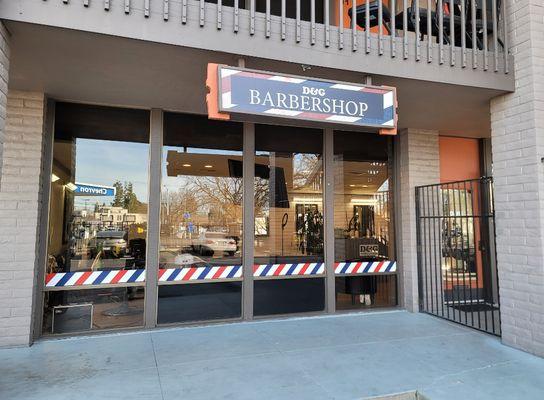 Front of barbershop