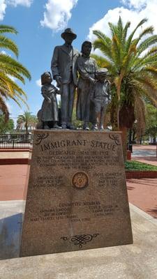 The famed Immigrant Statue, dedicated to those who settled in Ybor City from foreign lands and added so much to our rich local history