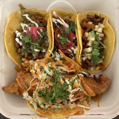 Trio taco flight & a fish taco