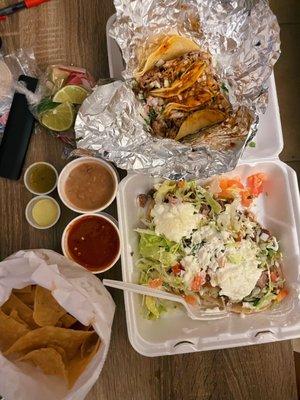 lengua huarache, carnitas tacos