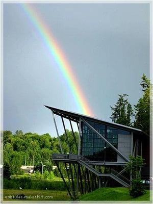 Photo of the commons area outside Cascadia/UW Bothell.