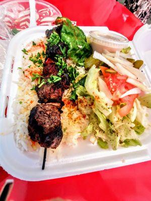 Steak kabob platter