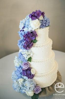 Flower Cascade Wedding Cake