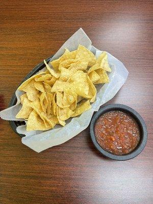 Chips and salsa, also homemade.