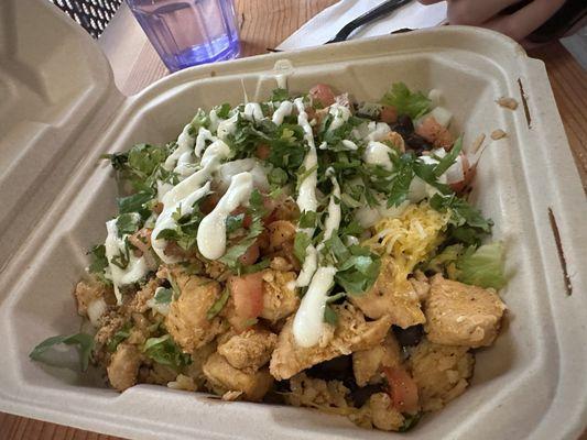 Taco bowl with chicken