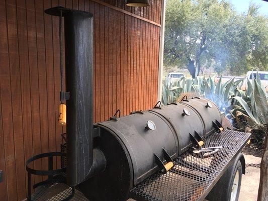 We offer real pit smoked bbq, none of those oven baked meats here.