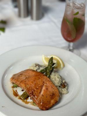 Caramelized Alaska Salmon with mushroom risotto