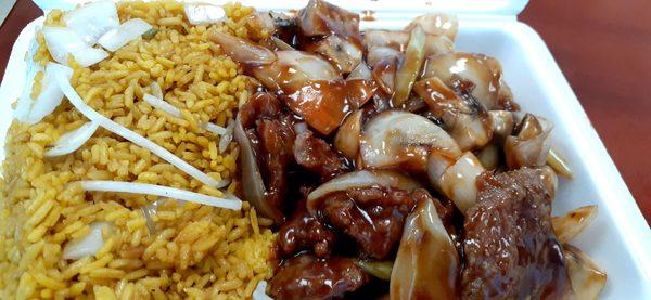 Hunan beef with fried rice-$7.51 including tax