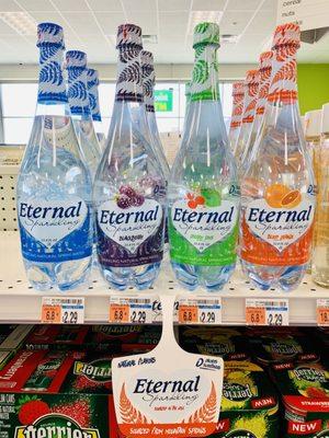 Eternal Sparkling Water-Original, Blackberry, Cherry Lime, Blood Orange. Available at CVS