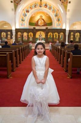 Flower girl, Greek Orthodox Church, Maitland, Florida.