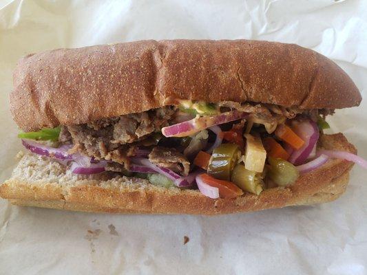 Steak and cheese on wheat