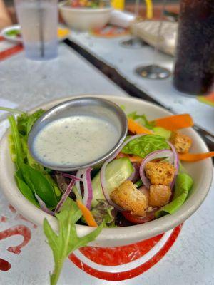 Side salad with ranch