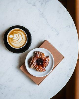 coffee bar and pastries during the day