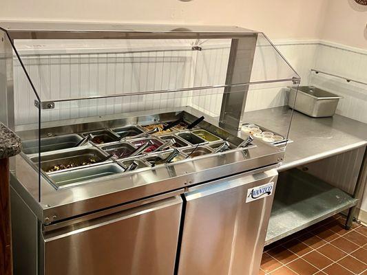 Salad bar in the buffet area.