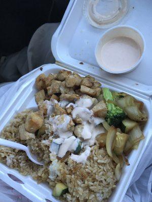 Hibachi chicken and rice