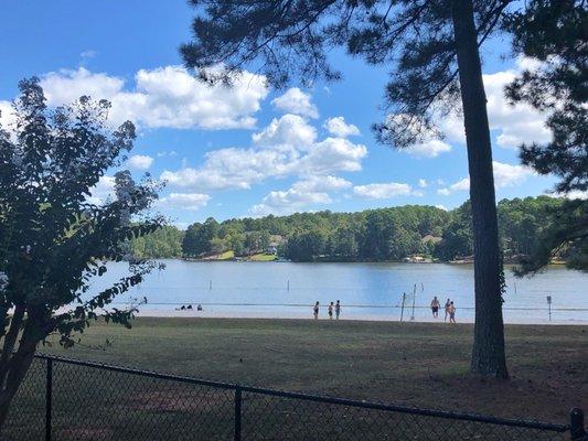 Swim area including volleyball area