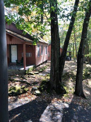 Two cabins to the left of "The Hilltop".