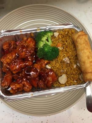 General Tso dinner combination platter