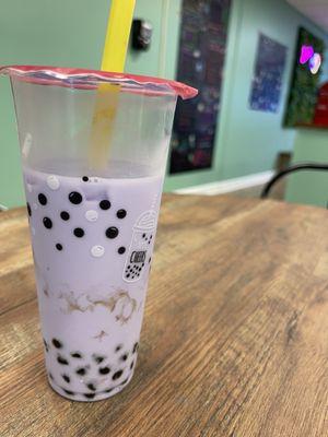 Taro with lots of tapioca pearls yum!