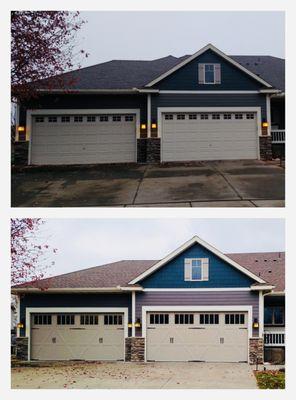 Before and After Garage Door Installation by Precision Door Service