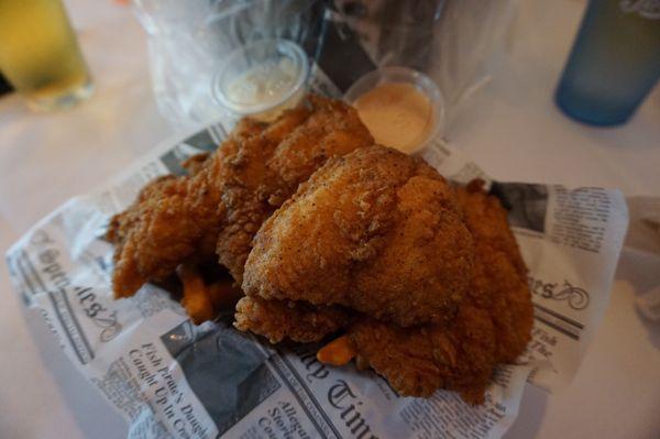 Fried catfish with fries