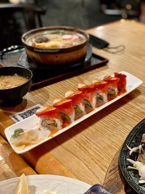 Strawberries on sushi! Who knew!