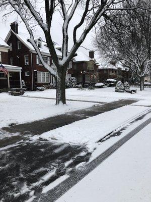 Snow removal in Detroit's Boston Edison District.