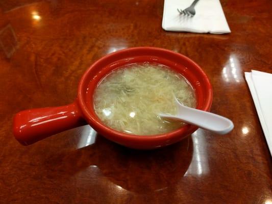 Complimentary egg flower soup