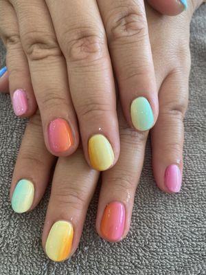 Rainbow nails