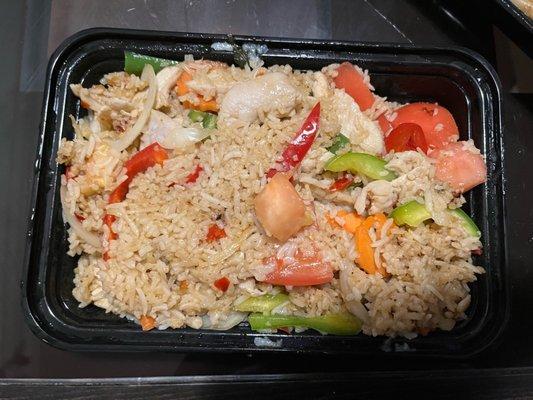 Spicy chicken fried rice!