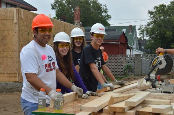 Park Tudor students are engaged in the Indianapolis community. One example is the biannual Habitat for Humanity home build.