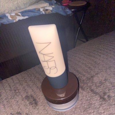 Nars soft mate Foundation color Yukon light two. Five and Laura Mercier translucent powder