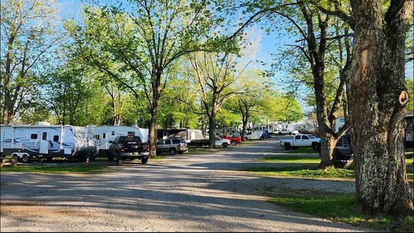 RV campsites at Owl's Roost Campground in Goodlettsville, Tennessee