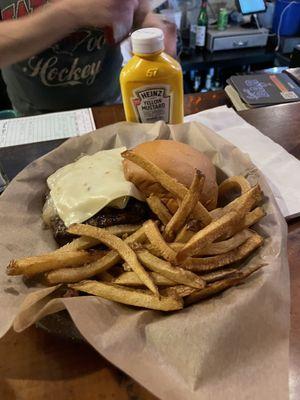 Fresh burger and hand cut fries