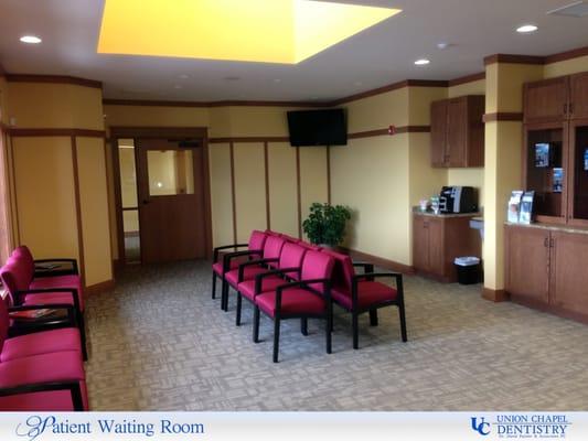 Patient waiting room inside Union Chapel Dentistry